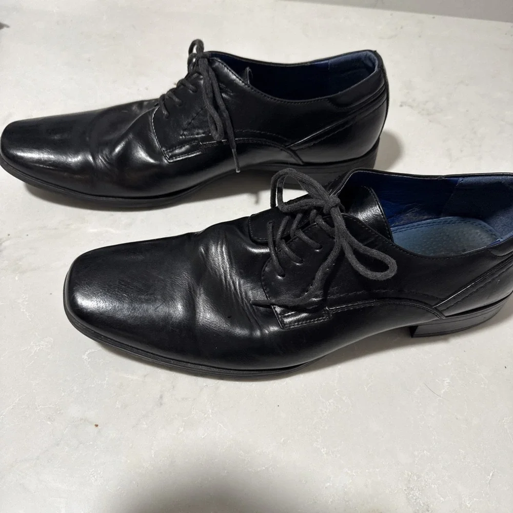 Steve Madden Men Dress Shoe Black Leather SZ 11